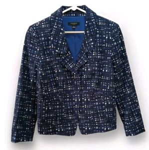 Ann Taylor Blazer Jacket Blue & Black Size 6